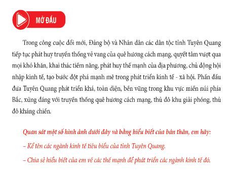 Bài giảng Giáo dục địa phương Lớp 7 - Tiết 21, Chủ đề 6: Khái quát nền kinh tế tỉnh Tuyên Quang