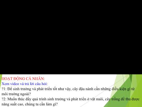 Bài giảng Khoa học tự nhiên Lớp 7 Sách Kết nối tri thức - Bài 37: Ứng dụng sinh trưởng và phát triển ở sinh vật vào thực tiễn