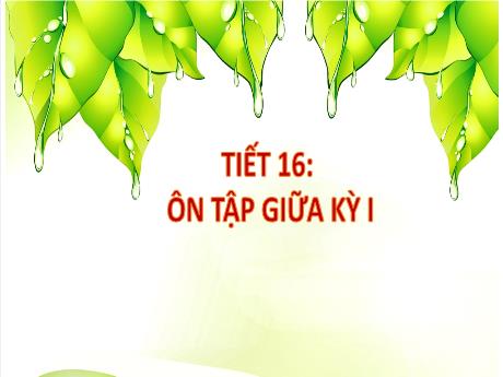 Bài giảng Khoa học tự nhiên Lớp 9 - Phần: Sinh học - Tiết 16: Ôn tập giữa kì 1