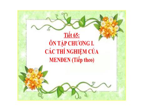 Bài giảng Khoa học tự nhiên Lớp 9 - Phần: Sinh học - Tiết 65: Ôn tập chương 1 (Tiếp theo)