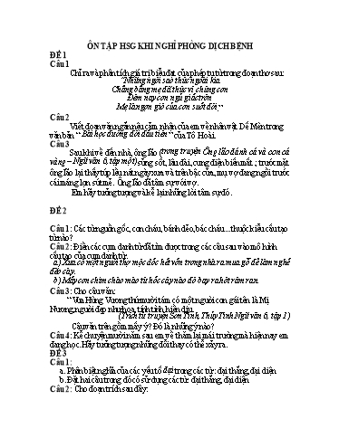 Ôn tập học sinh giỏi Ngữ văn Lớp 6 - Trường THCS Ninh Giang