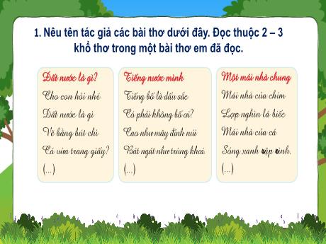 Bài giảng Tiếng Việt 3 - Bài: Ôn tập và đánh giá cuối học kì 2 (Tiết 3+4)