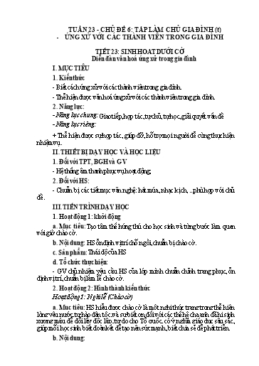 Bài giảng Hoạt động trải nghiệm 7 - Chủ đề 6: Tập làm chủ gia đình. Ứng xử với các thành viên trong gia đình - Trường THCS Trần Kim Xuyến