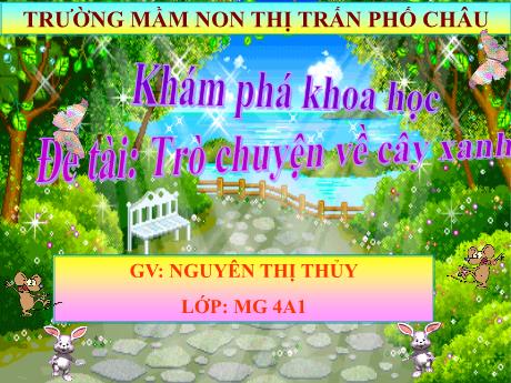 Bài giảng Mầm non Lớp Chồi - Đề tài: Trò chuyện về cây xanh - Nguyễn Thị Thủy