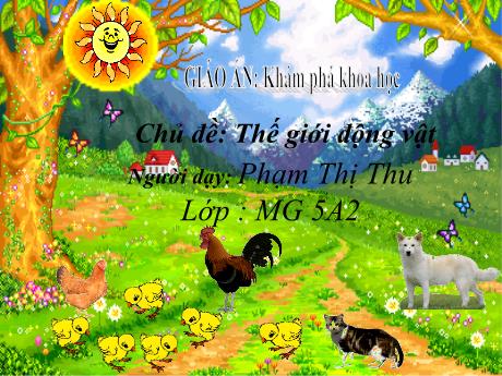 Bài giảng Mầm non Lớp Lá - Chủ đề: Thế giới động vật - Đề tài: Một số con vật nuôi trong gia đình - Phạm Thị Thu