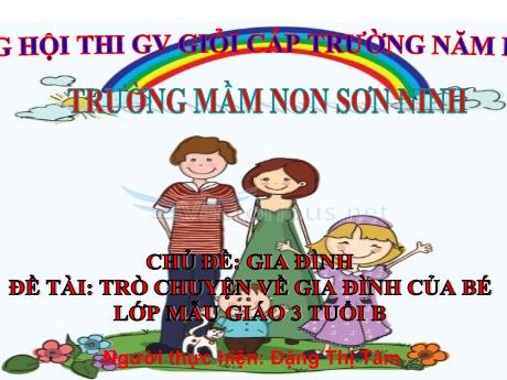 Bài giảng Mầm non Lớp Mầm - Chủ đề: Gia đình - Đề tài: Trò chuyện về gia đình của bé - Đặng Thị Tâm