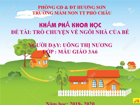 Bài giảng Mầm non Lớp Mầm - Lĩnh vực: Khám phá khoa học - Đề tài: Trò chuyện về ngôi nhà của bé - Năm học 2019-2020 - Uông Thị Nương