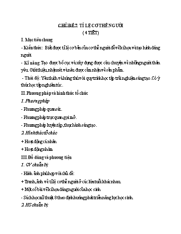 Bài giảng Mỹ thuật Lớp 8 - Tuần 21, Chủ đề 7: Tỉ lệ cơ thể người - Trường THCS Trần Kim Xuyến