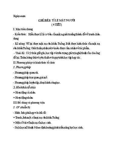Bài giảng Nghệ thuật (Mỹ thuật) 8 - Chủ đề 9: Tỉ lệ mặt người - Trường THCS Trần Kim Xuyến