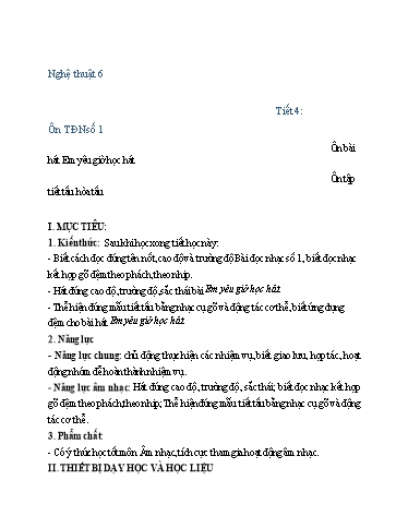 Kế hoạch bài dạy Âm nhạc Lớp 6+7+8 - Tuần 4 - Hồ Văn Công