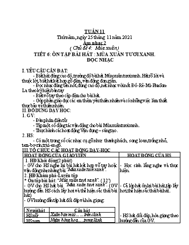 Kế hoạch bài dạy các môn Lớp 1+2 - Tuần 11 - Năm học 2021-2022 - Cao Thị Liễu