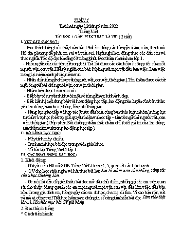 Kế hoạch bài dạy các môn Lớp 2 - Tuần 1 - Năm học 2022-2023 - Đinh Thị Thể