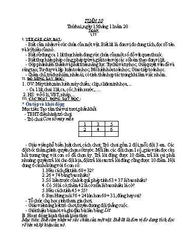 Kế hoạch bài dạy các môn Lớp 2 - Tuần 10 - Đinh Thị Thể