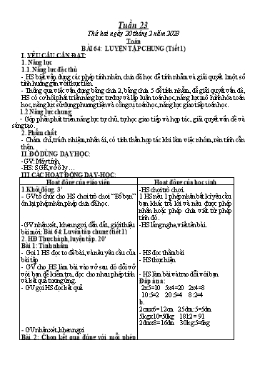Kế hoạch bài dạy các môn Lớp 2 - Tuần 23 - Năm học 2022-2023 - Đinh Thị Thể