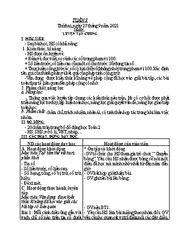 Kế hoạch bài dạy các môn Lớp 2 - Tuần 3 - Năm học 2021-2022 - Đinh Thị Thể