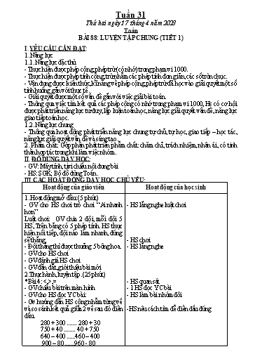 Kế hoạch bài dạy các môn Lớp 2 - Tuần 31 - Năm học 2022-2023 - Đinh Thị Thể