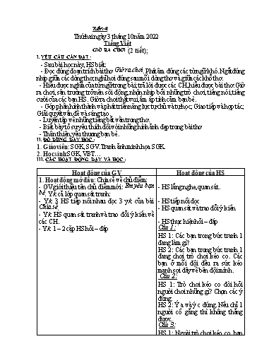 Kế hoạch bài dạy các môn Lớp 2 - Tuần 4 - Năm học 2021-2022 - Đinh Thị Thể