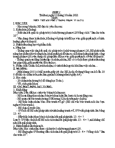 Kế hoạch bài dạy các môn Lớp 2 - Tuần 5 - Năm học 2021-2022 - Đinh Thị Thể