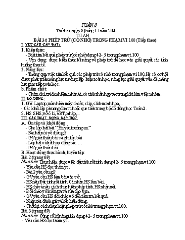 Kế hoạch bài dạy các môn Lớp 2 - Tuần 9 - Năm học 2021-2022 - Đinh Thị Thể