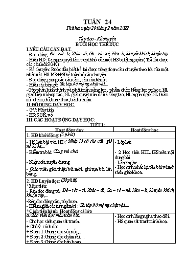 Kế hoạch bài dạy các môn Lớp 3 (CV2345) - Tuần 24  - Năm học 2021-2022 - Nguyễn Thanh Trường