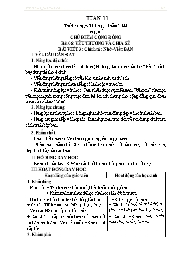 Kế hoạch bài dạy các môn Lớp 3 - Tuần 11 - Năm học 2022-2023 - Nguyễn Thị Huyền