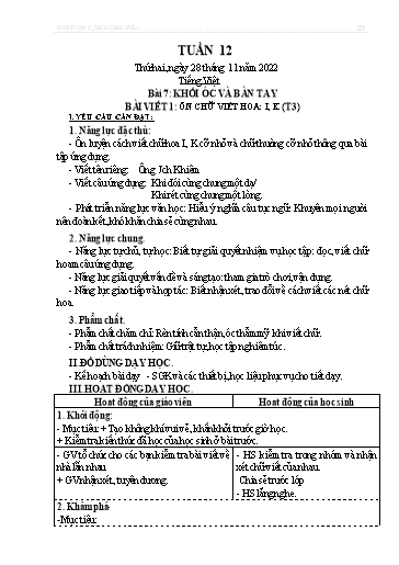 Kế hoạch bài dạy các môn Lớp 3 - Tuần 12 - Năm học 2022-2023 - Nguyễn Thị Huyền