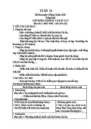 Kế hoạch bài dạy các môn Lớp 3 - Tuần 13 - Năm học 2022-2023 - Nguyễn Thị Huyền