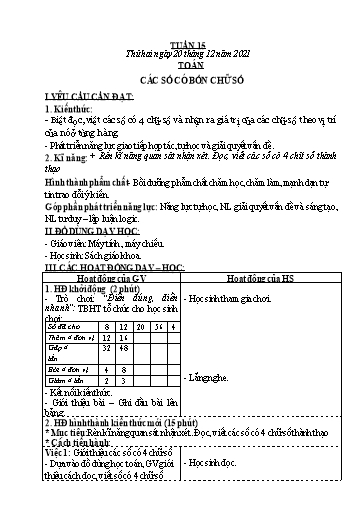 Kế hoạch bài dạy các môn Lớp 3 - Tuần 15 - Năm học 2021-2022 - Nguyễn Thanh Trường