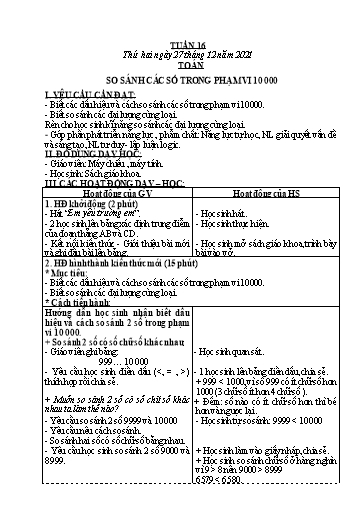 Kế hoạch bài dạy các môn Lớp 3 - Tuần 16 - Năm học 2021-2022 - Nguyễn Thanh Trường