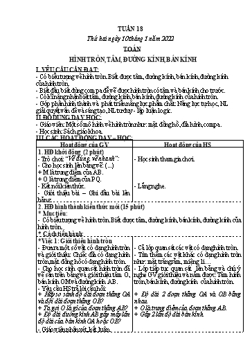 Kế hoạch bài dạy các môn Lớp 3 - Tuần 18 - Năm học 2021-2022 - Nguyễn Thanh Trường