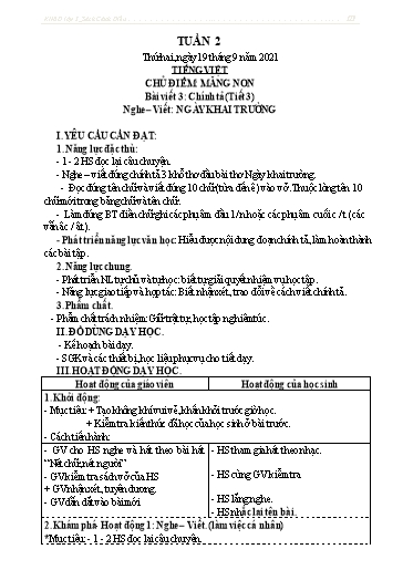 Kế hoạch bài dạy các môn Lớp 3 - Tuần 2 - Năm học 2021-2022 - Nguyễn Thị Huyền