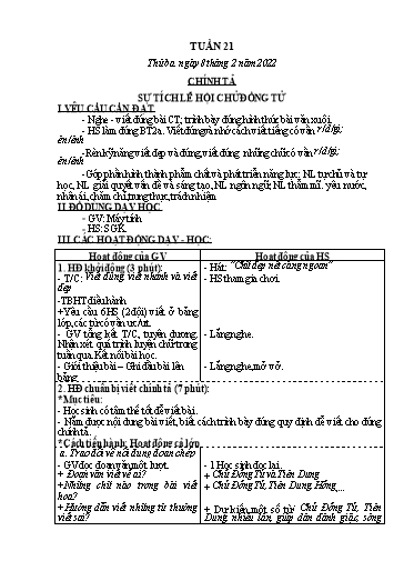 Kế hoạch bài dạy các môn Lớp 3 - Tuần 21 - Năm học 2021-2022 - Nguyễn Thanh Trường