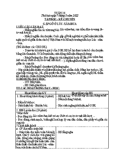 Kế hoạch bài dạy các môn Lớp 3 - Tuần 25 - Năm học 2021-2022 - Nguyễn Thanh Trường