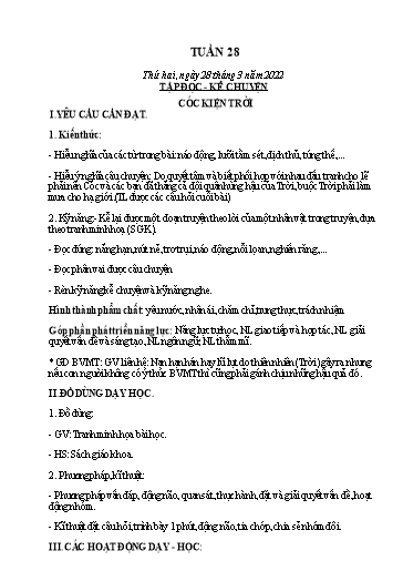 Kế hoạch bài dạy các môn Lớp 3 - Tuần 28 - Năm học 2021-2022 - Nguyễn Thanh Trường