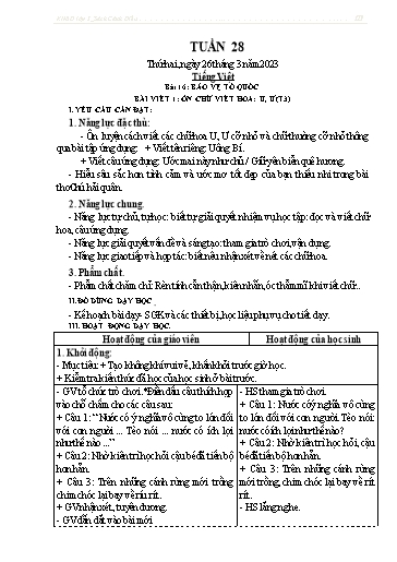 Kế hoạch bài dạy các môn Lớp 3 - Tuần 28 - Năm học 2022-2023 - Nguyễn Thị Huyền