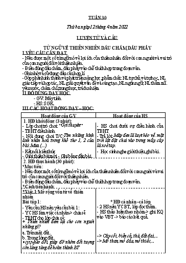 Kế hoạch bài dạy các môn Lớp 3 - Tuần 30 - Năm học 2021-2022 - Nguyễn Thanh Trường