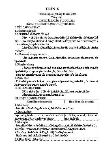 Kế hoạch bài dạy các môn Lớp 3 - Tuần 6 - Năm học 2022-2023 - Nguyễn Thị Huyền