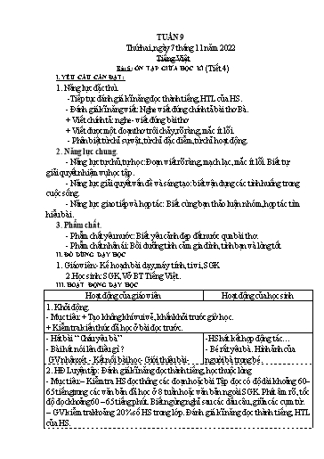 Kế hoạch bài dạy các môn Lớp 3 - Tuần 9 - Năm học 2022-2023 - Nguyễn Thị Huyền