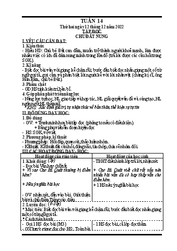 Kế hoạch bài dạy các môn Lớp 4 (CV2345) - Tuần 14  - Năm học 2022-2023 - Nguyễn Thanh Trường