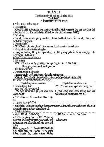 Kế hoạch bài dạy các môn Lớp 4 (CV2345) - Tuần 15 - Năm học 2022-2023 - Nguyễn Thanh Trường