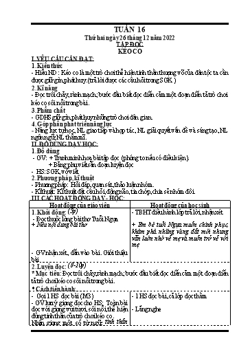 Kế hoạch bài dạy các môn Lớp 4 (CV2345) - Tuần 16 - Năm học 2022-2023 - Nguyễn Thanh Trường