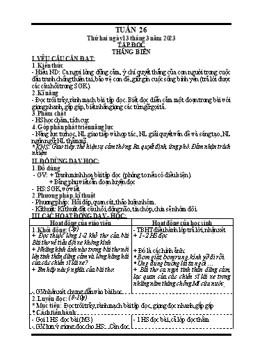 Kế hoạch bài dạy các môn Lớp 4 (CV2345) - Tuần 26 - Năm học 2022-2023 - Nguyễn Thanh Trường