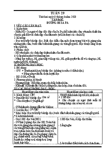 Kế hoạch bài dạy các môn Lớp 4 (CV2345) - Tuần 29 - Năm học 2022-2023 - Nguyễn Thanh Trường