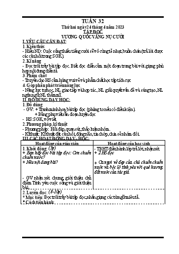 Kế hoạch bài dạy các môn Lớp 4 (CV2345) - Tuần 32 - Năm học 2022-2023 - Nguyễn Thanh Trường