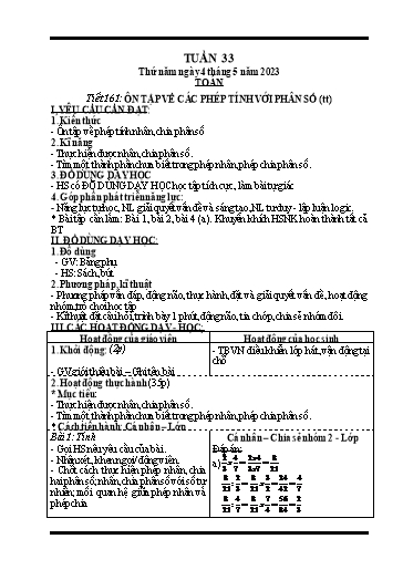Kế hoạch bài dạy các môn Lớp 4 (CV2345) - Tuần 33 - Năm học 2022-2023 - Nguyễn Thanh Trường
