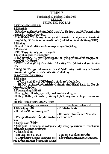 Kế hoạch bài dạy các môn Lớp 4 (CV2345) - Tuần 7 - Năm học 2021-2022 - Nguyễn Thanh Trường