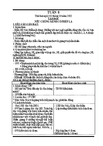 Kế hoạch bài dạy các môn Lớp 4 (CV2345) - Tuần 8 - Năm học 2022-2023 - Nguyễn Thanh Trường