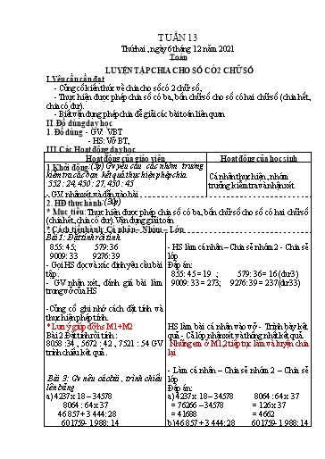 Kế hoạch bài dạy các môn Lớp 4 - Tuần 13 - Năm học 2021-2022 - Nguyễn Thị Huyền