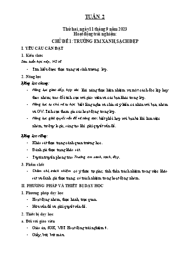 Kế hoạch bài dạy các môn Lớp 4 - Tuần 2 - Năm học 2023-2024 - Nguyễn Thanh Trường