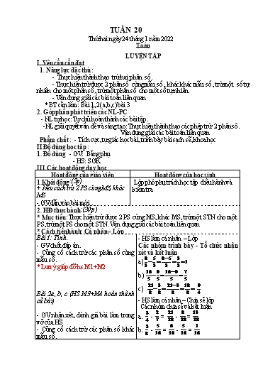 Kế hoạch bài dạy các môn Lớp 4 - Tuần 20 - Năm học 2021-2022 - Nguyễn Thị Huyền